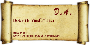 Dobrik Amália névjegykártya